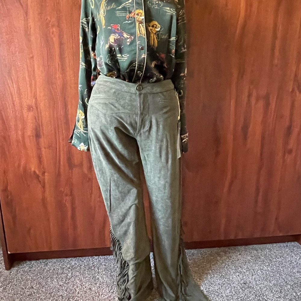 NWT Double D Ranch Green Boot Cut Flare Pants